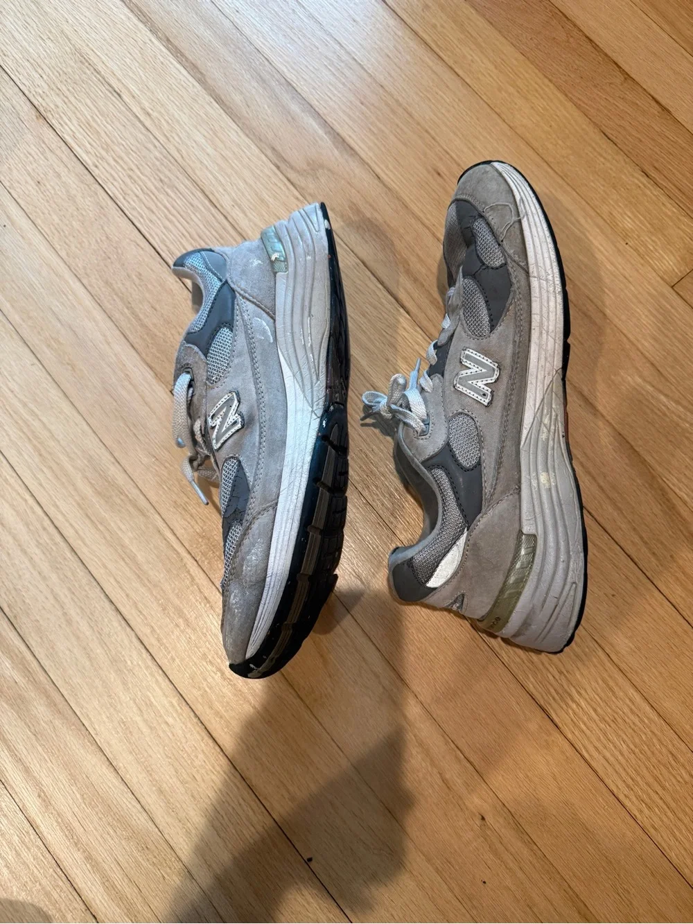 New Balance Gray Suede & Mesh Sneakers 992